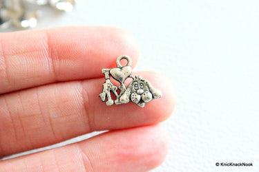 6 x Dog Lover Silver Tone Charms Pendants Collection